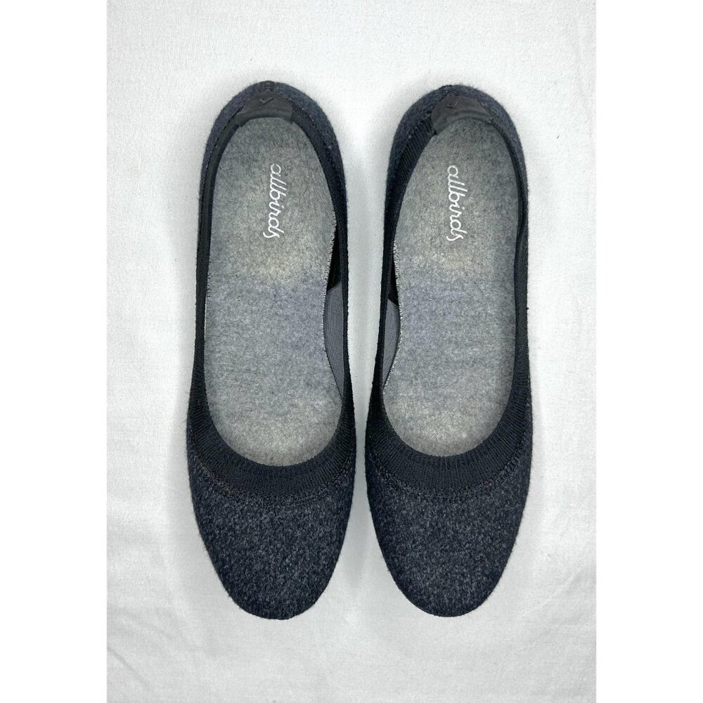 Allbirds Tree Breezers Shoes Women Size 8 Heather Black Merino Wool Ballet Flats